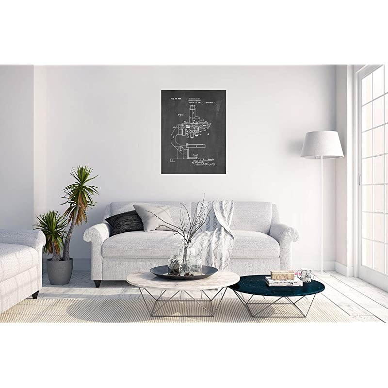Microscope Patent Print Chalkboard 20 x 24 M12433