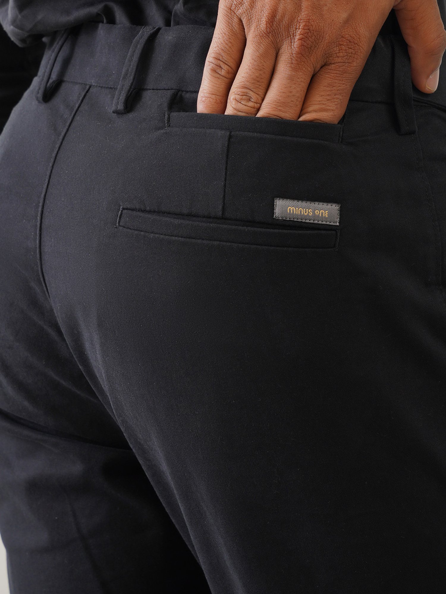 MinusOne Black Regular Fit Chinos