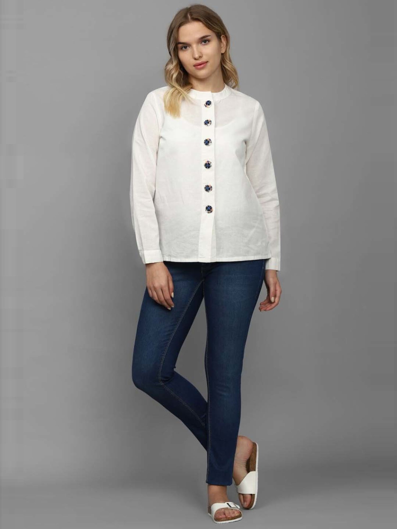 Allen Solly White Regular Fit Top
