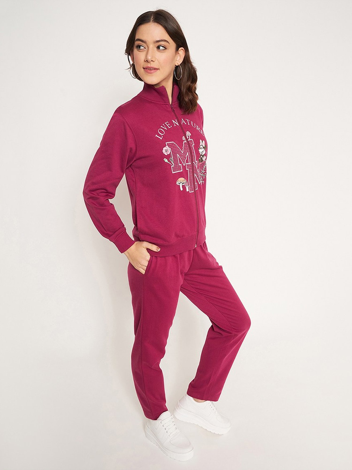 MADAME M Secret Purple Printed Sports Tracksuit