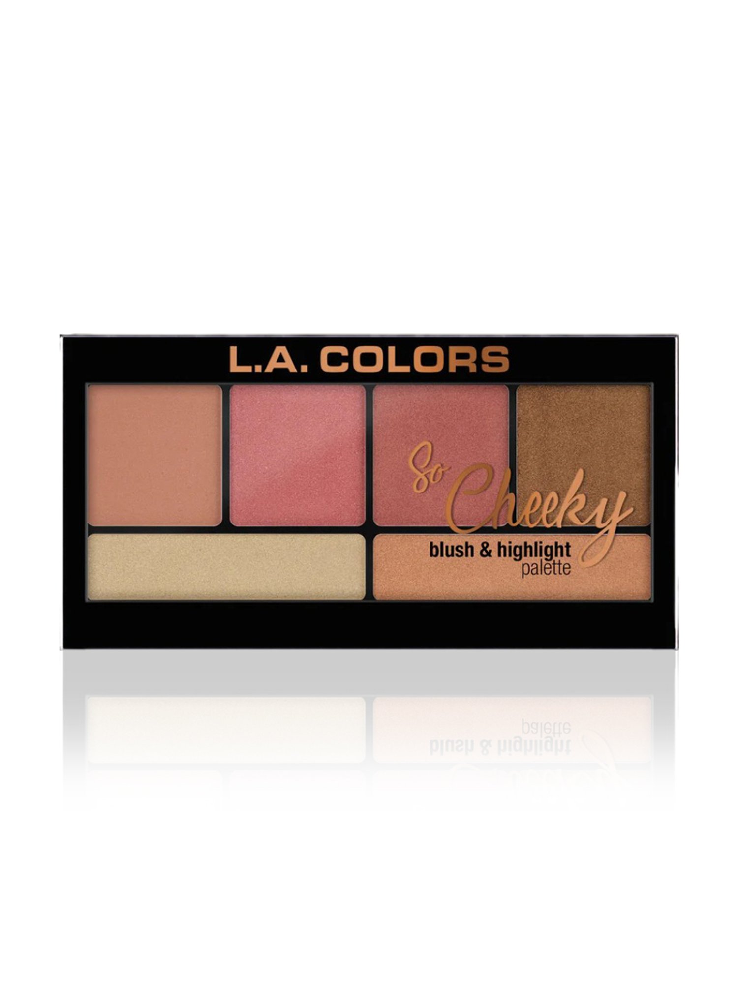 L.A. Colors So Cheeky Blush & Highlight Palette Peaches & Cream - 22 gm