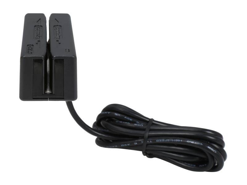 ID TECH IDMB-354133BX MiniMag Duo Dual Headed Magnetic Card Reader (Black) - USB - Keyboard Emulation, Track 1, 2, 3