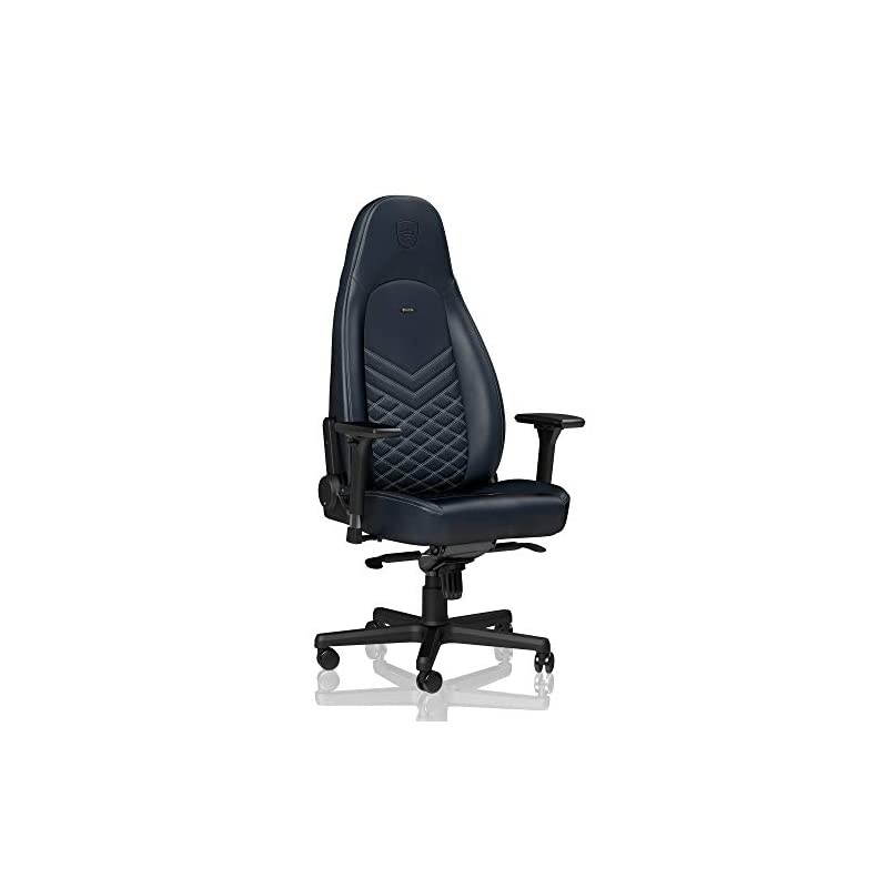 ICON Gaming Chair - Office Chair - Desk Chair - Real Leather - Midnight Blue/Graphite