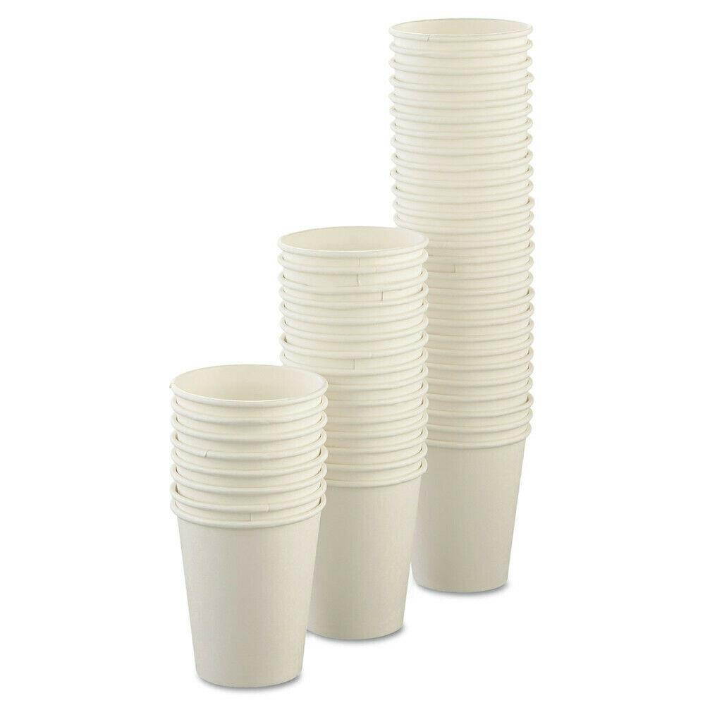 SOLO Uncoated Paper Cups, Hot Drink, 8oz, White, 1000/carton U508NU NEW