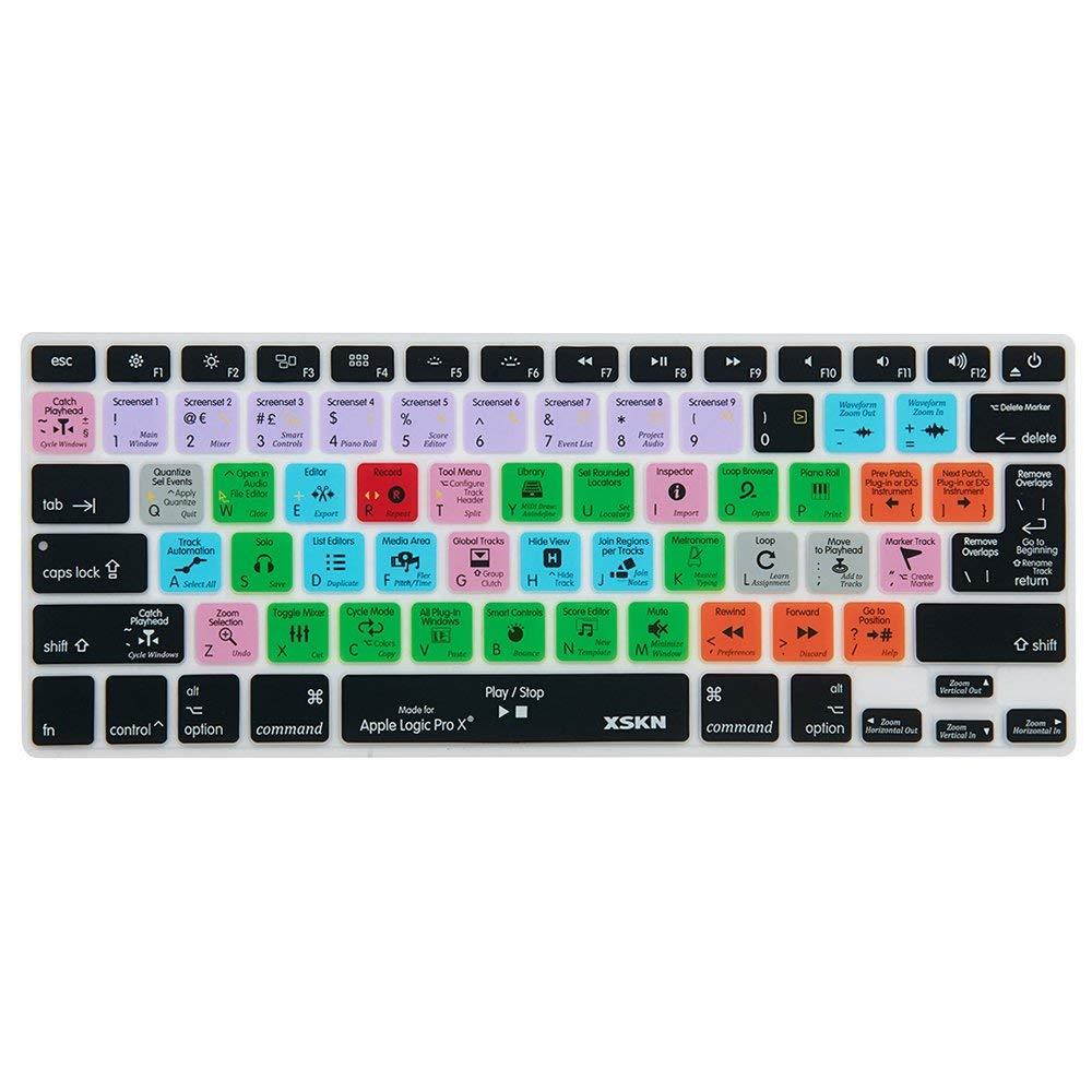 XSKN Logic Pro x 10 Silicone Keyboard Skin Cover for Macbook Air 13, Macbook Pro 13 15 17, Retina (US & European ISO Keyboard)