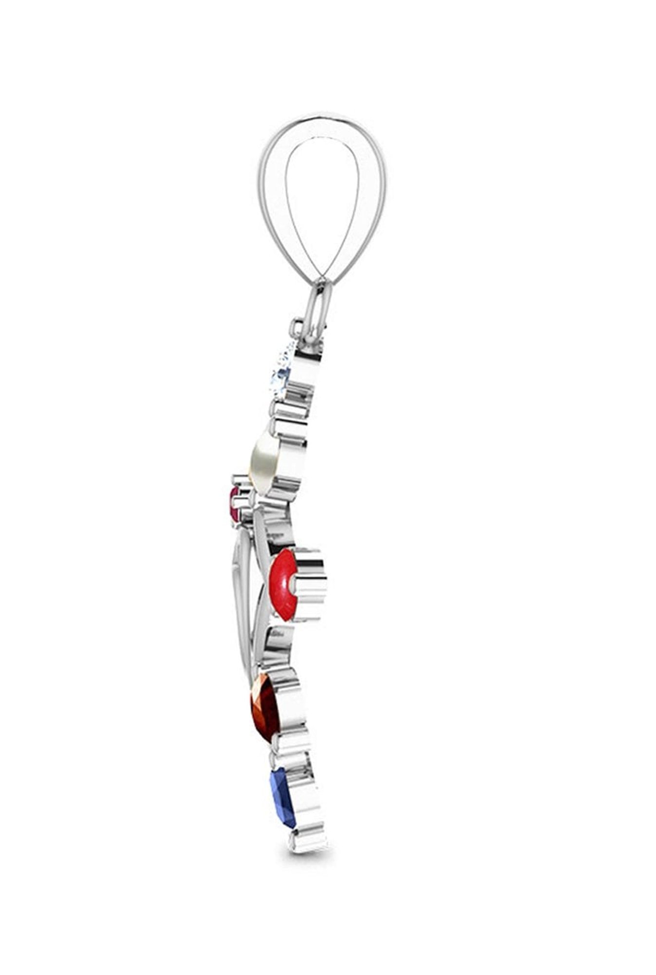 Clara Navratna Stone Nine Planets 92.5 Sterling Silver Pendant