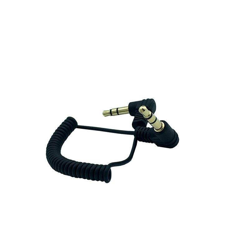 0.6m 1/8" Stereo 3.5mmmale to MaleM/M90 Degree Plug  Audio Coiled Spiral Connect Cable Cord