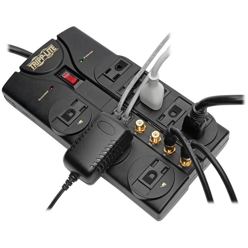 Tripp Lite Surge Protector Power Strip 120V 8 Outlet RJ11 Coax 10' Cord 3240 Joule - Receptacles: 8 x NEMA 5-15R - 3240J