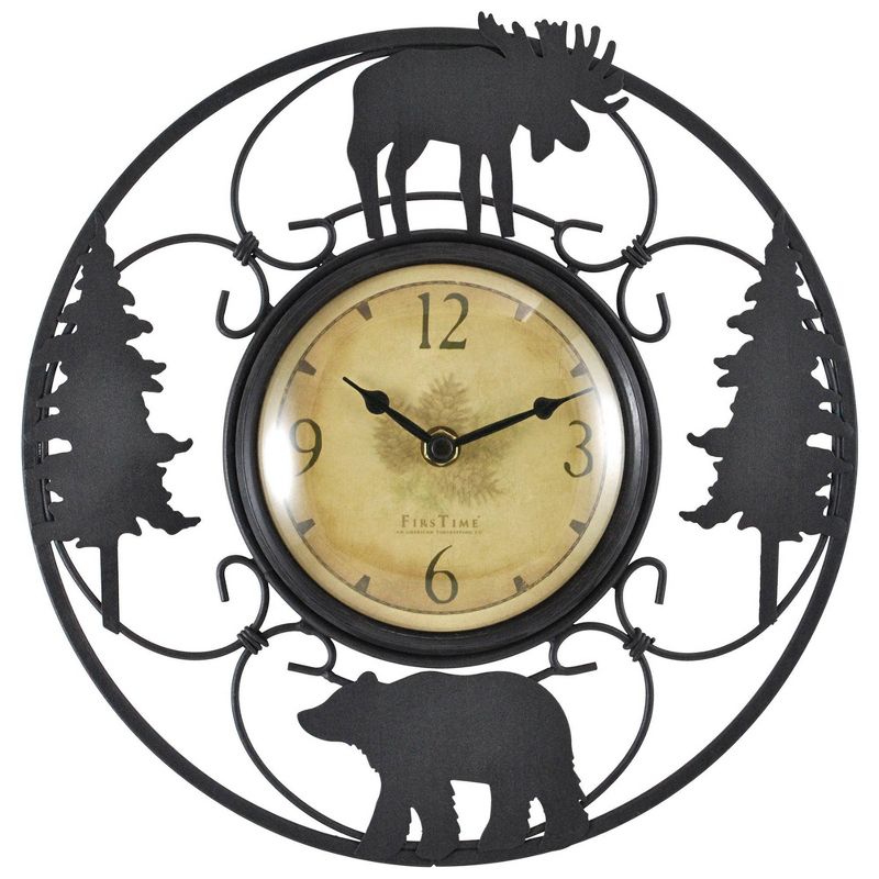 11" Wildlife Wire Wall Clock Brown - FirsTime & Co.