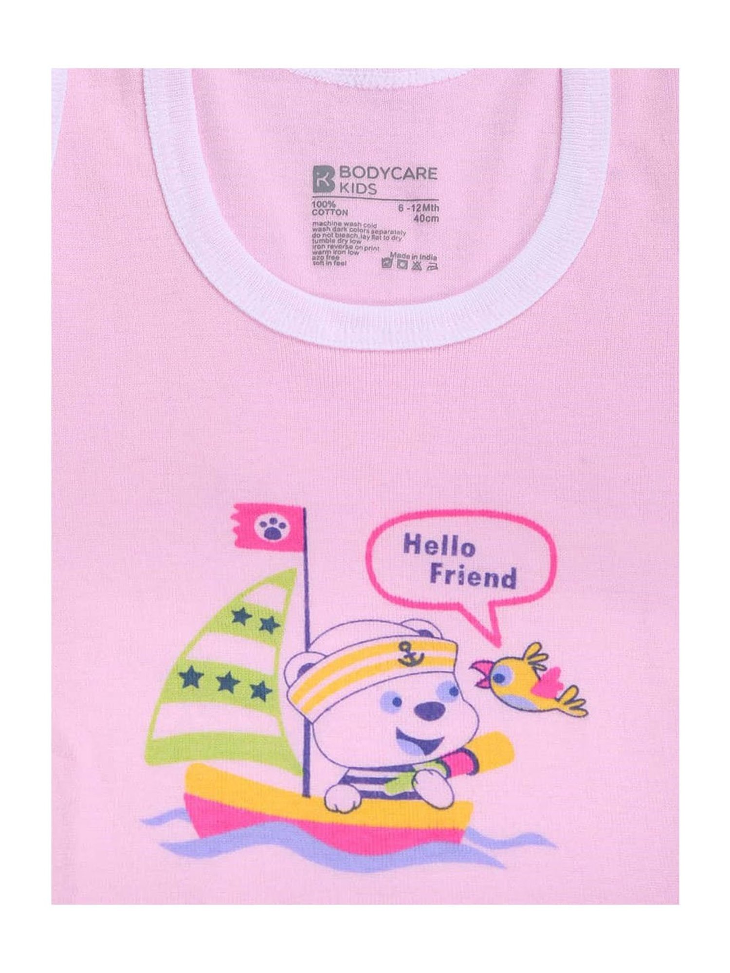 Bodycare Kids Assorted Printed Vests(Pack Of 3)