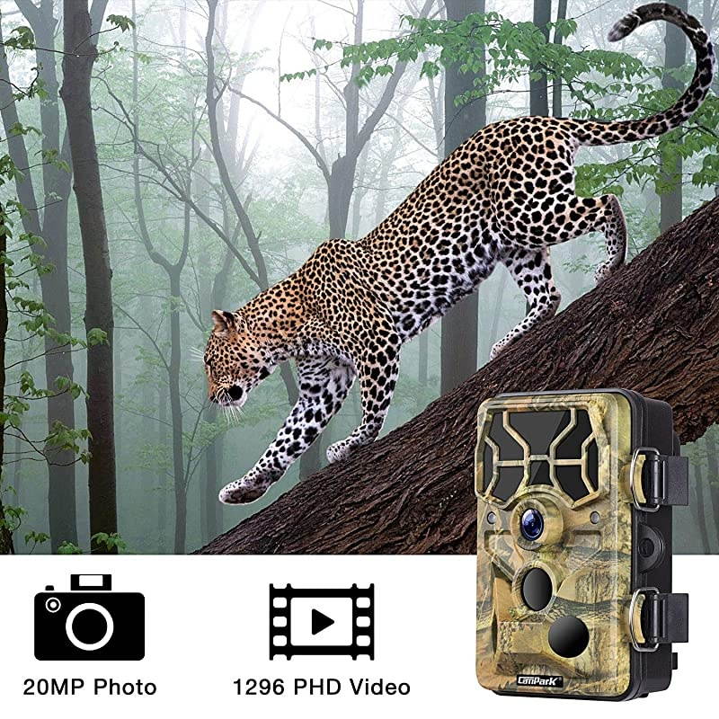 Trail CameraWiFi 20MP 1296P Hunting Game Camera with Night Vision Motion Activated for Outdoor Wildlife Monitoring Waterproof IP66