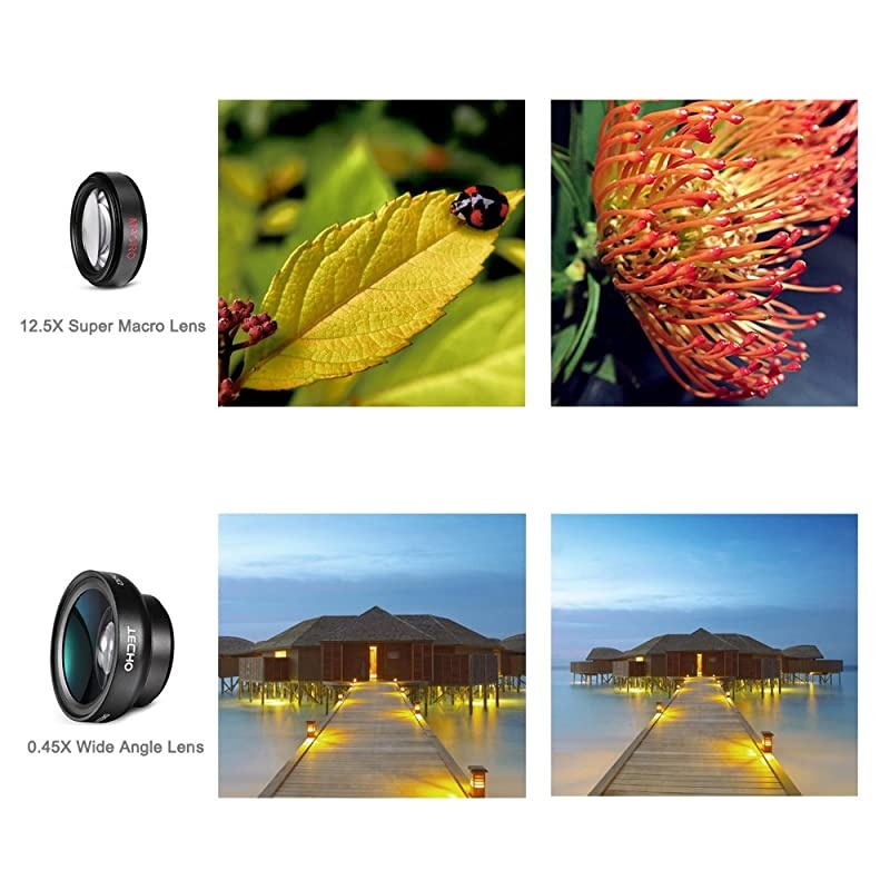 Universal Professional HD Camera Lens Kit for iPhone X 8 8 Plus 7 6s Cellphone 045x Super Wide Angle Lens 125x Super Macro Lens