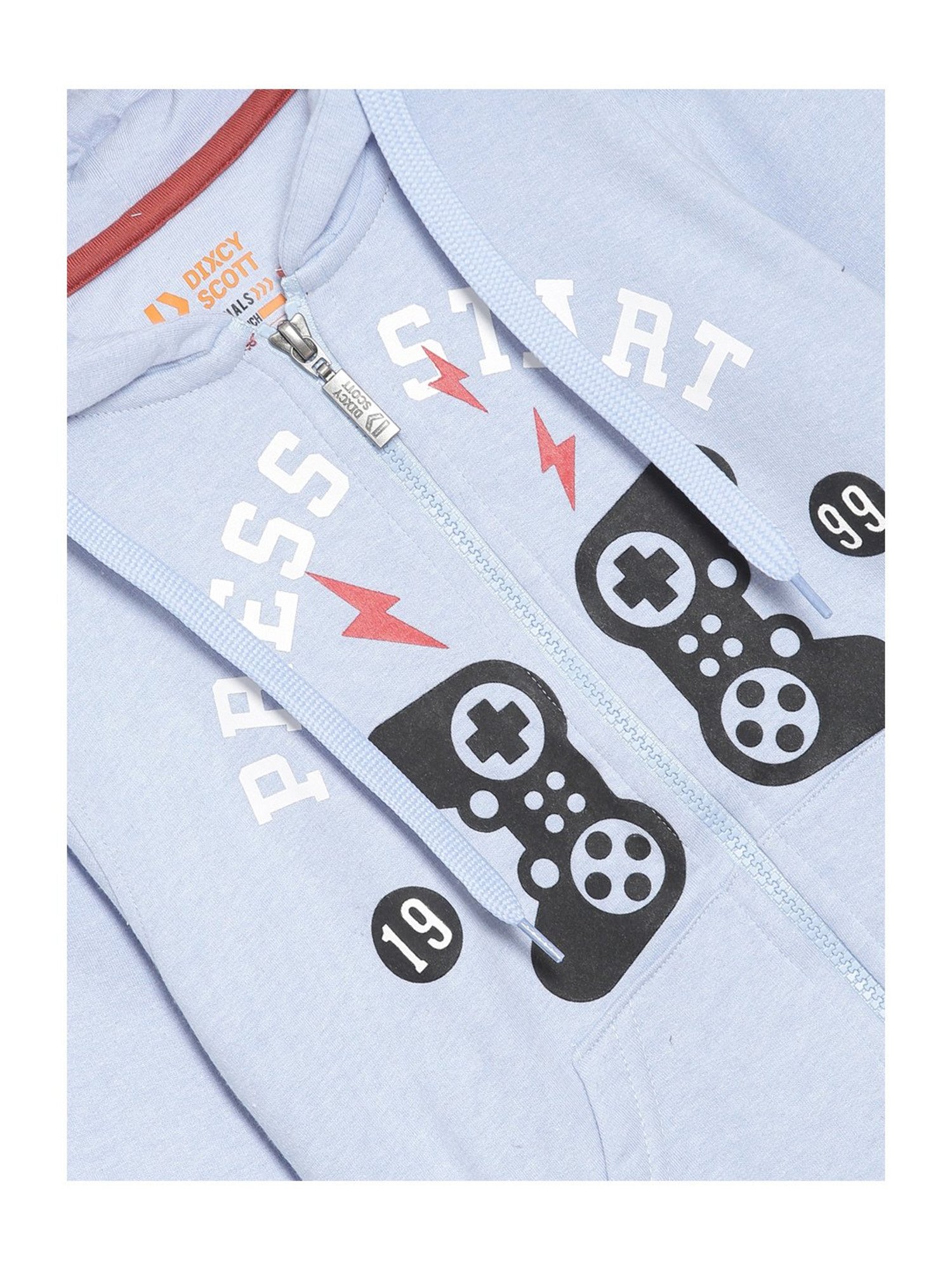 Dixcy Scott Originals Kids Blue Printed Full Sleeves Hoodie