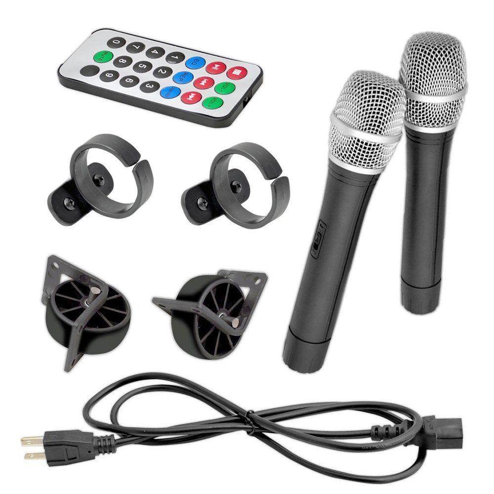 NEW Powered Bluetooth Portable 12" PA Speaker w/Wireless Microphones.Battery