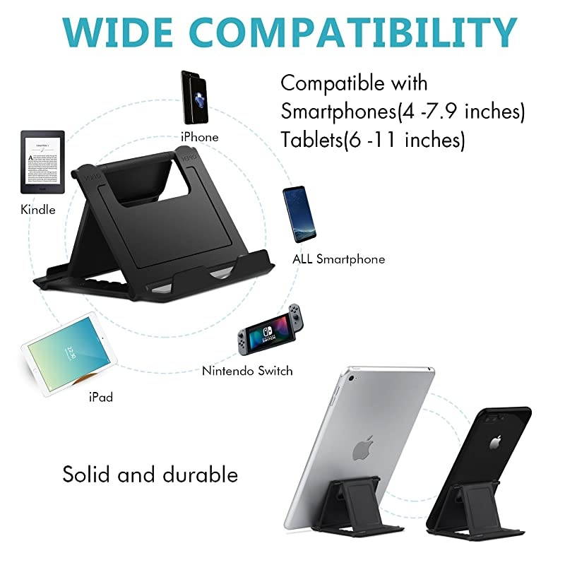 Phone Stand4 Pack Tablet StandUniversal Foldable Multiangle Pocket Desktop Holder Cradle for Tablets611quotiPhone X87 Plus76s654 SE iPad mini Nintendo Switch Samsung GalaxyBlack