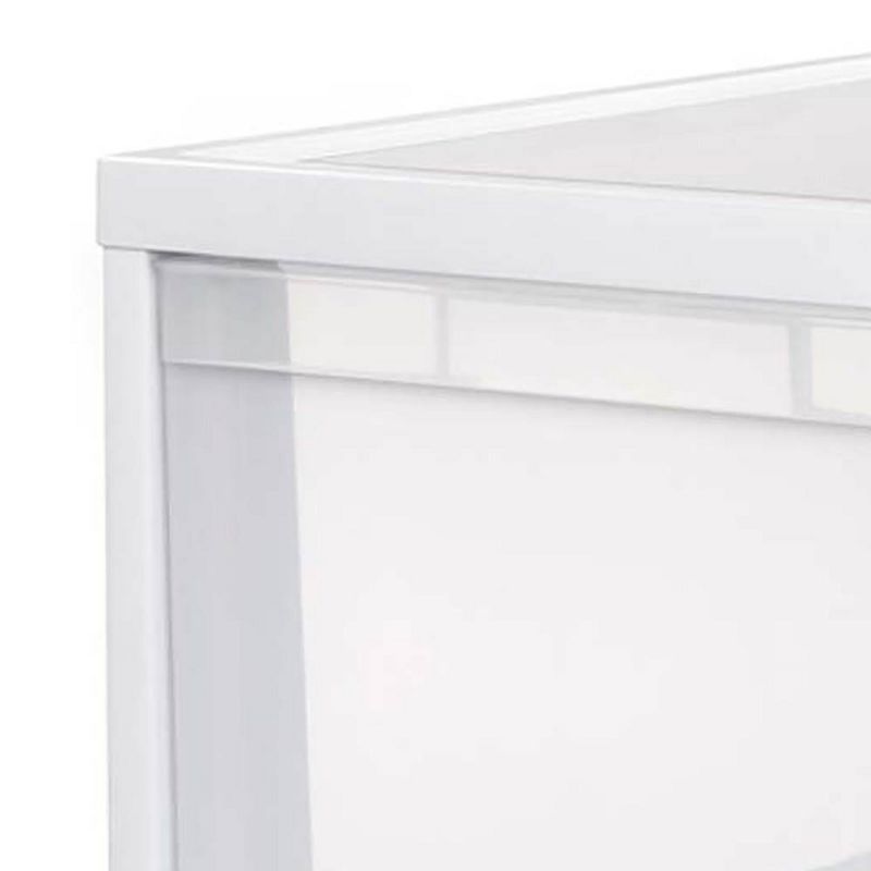 Sterilite Medium Tall Modular Stacking Storage Drawer Clear Container, 8 Pack