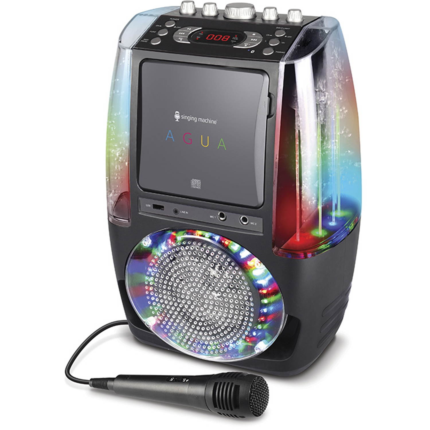 Singing Machine SML605 Karaoke System, LED Disco Lights No Dancing Water. Black