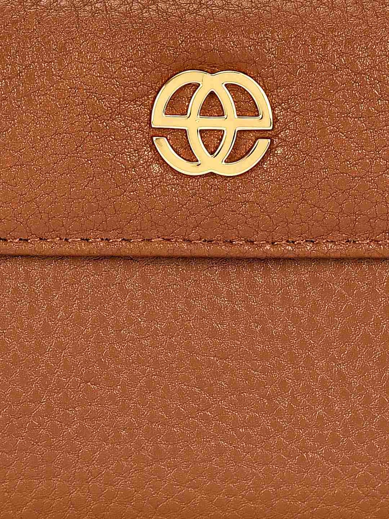 Eske Isa Brown Solid Zip Around Wallet for Women