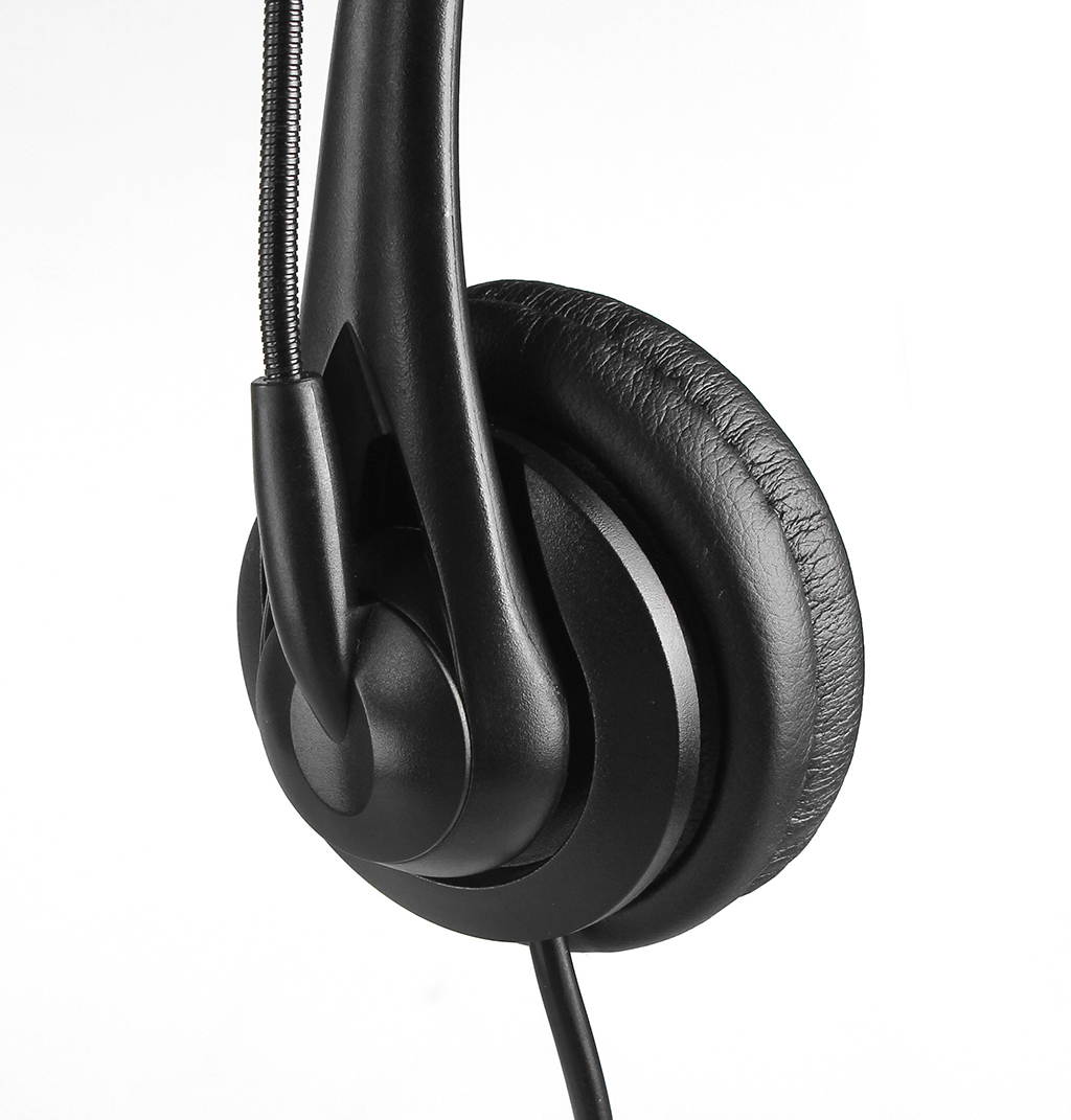 Cyber Acoustics Mono Headset and Boom Mic with PC Y-Adapter (AC-104)