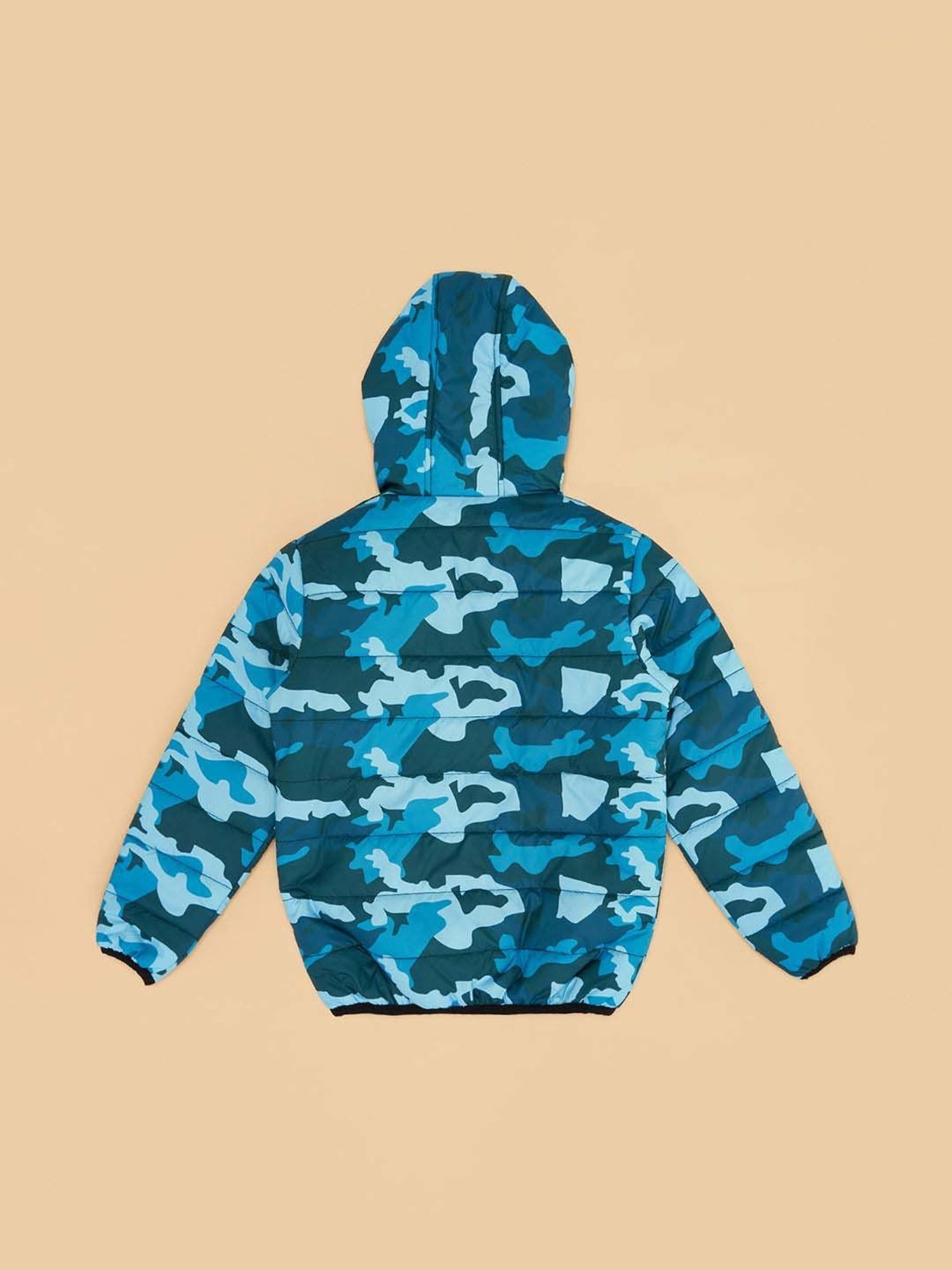 YU by Pantaloons Kids Blue Camouflage Full Sleeves Jacket