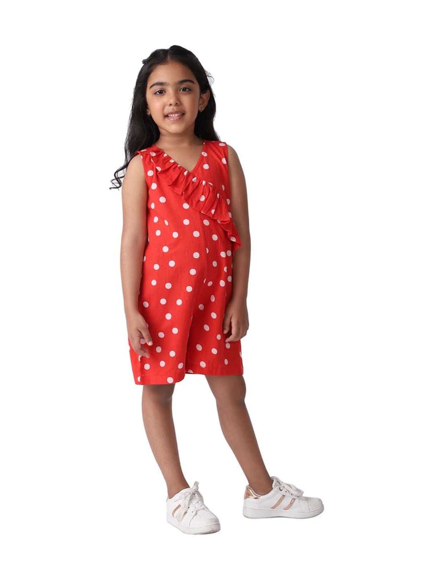 Stylestone Kids Red Printed Jumpsuit