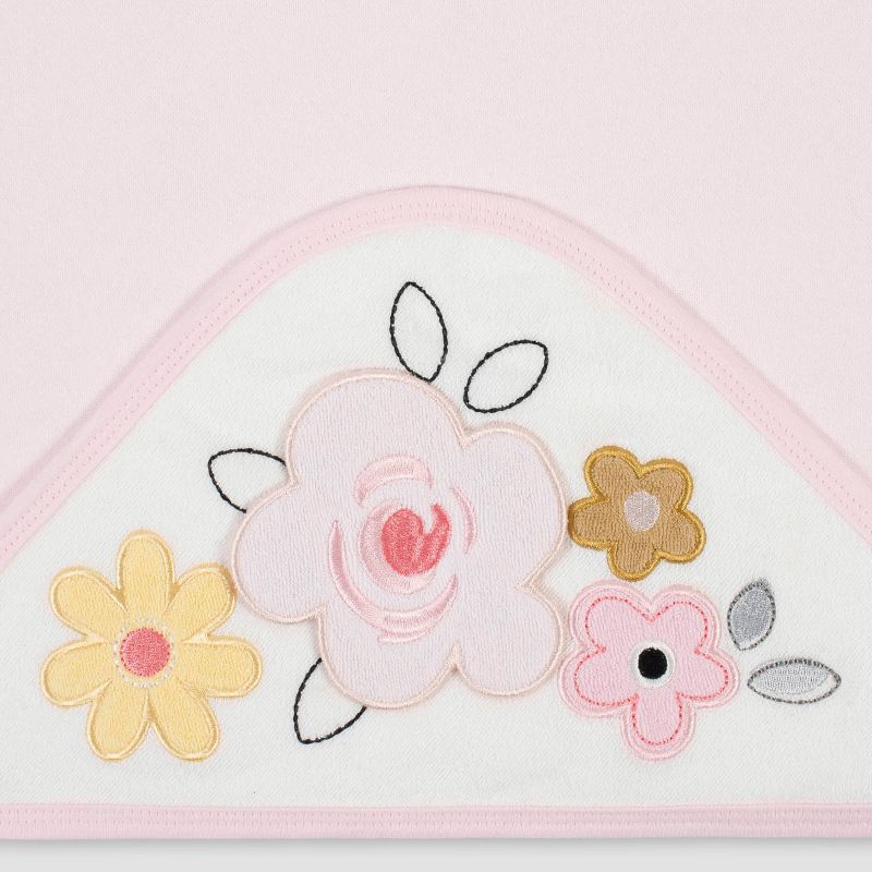 Gerber Baby Girls' 2pk Bunny Terry Hooded Bath Towel - Pink