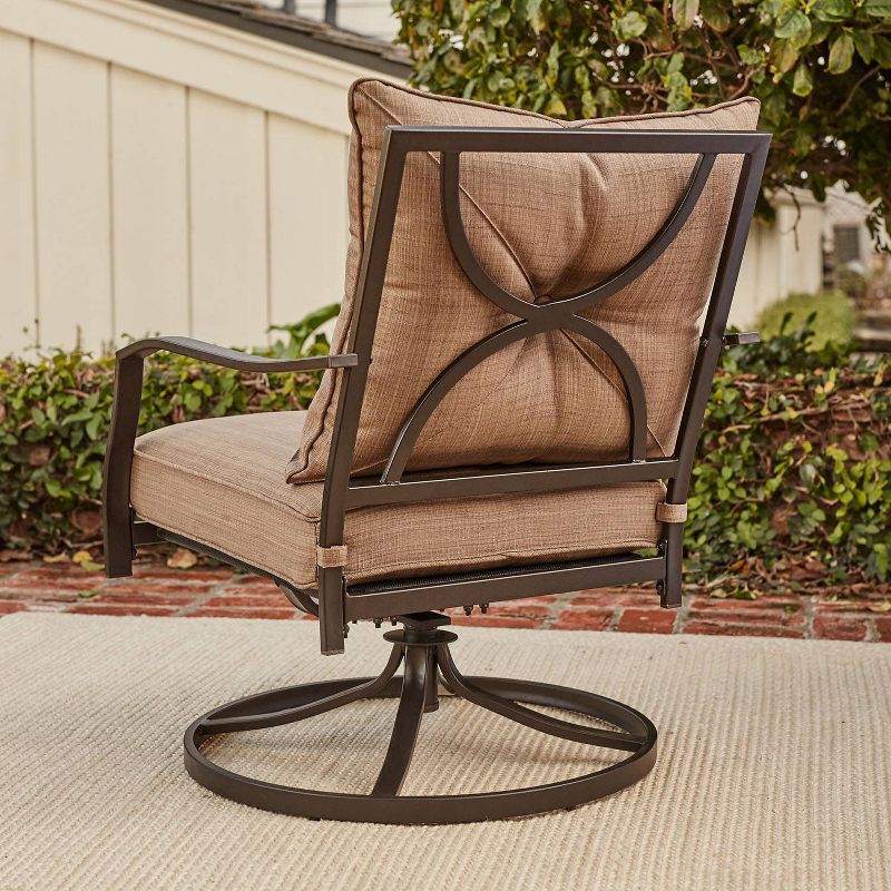 3pc Steel Swivel Rocker Patio Seating Set Tan - Hanover