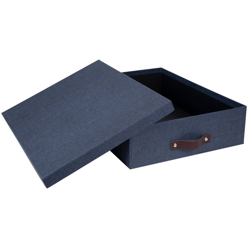 Set of 3 Oskar Canvas Document Box Blue - Bigso Box of Sweden