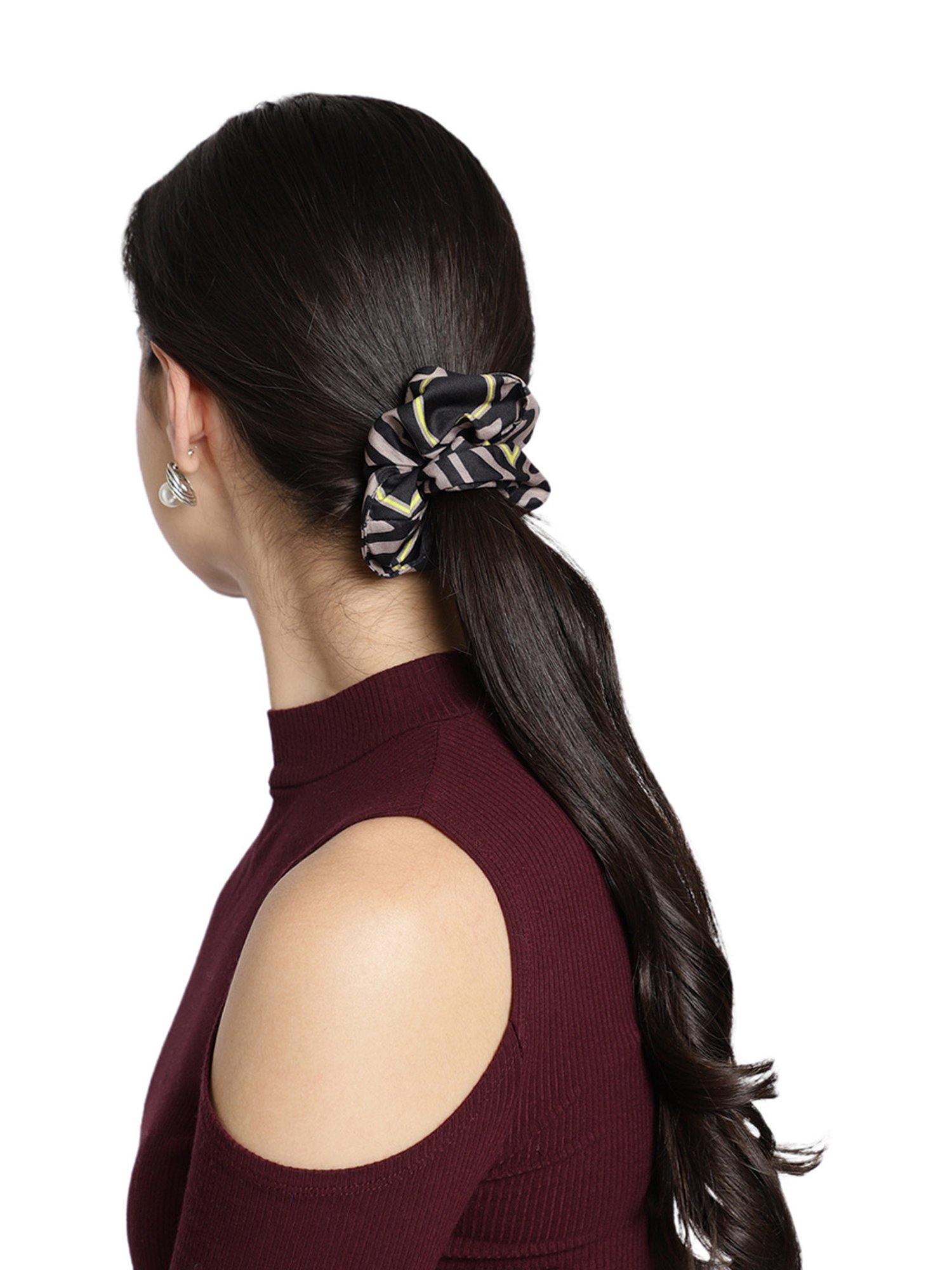 Aditi Wasan Multicolor Printed Scrunchies - Set of 3