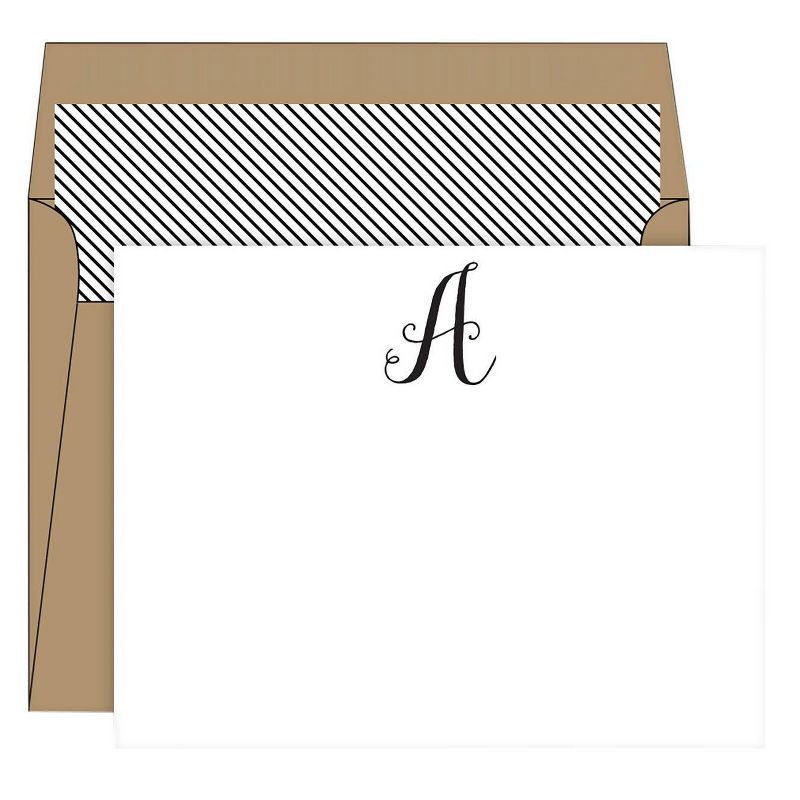 "A" Monogram Die Cut Social Collections White