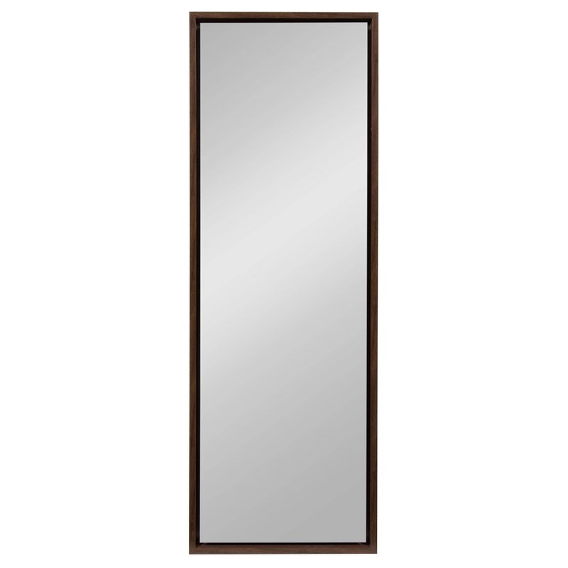 16" x 48" Evans Framed Wall Panel Mirror Walnut Brown - Kate and Laurel