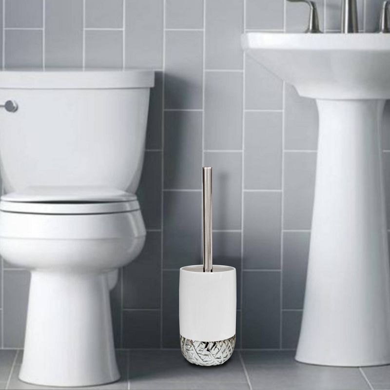 9pc Bali Resin Bath Accessory Set for Vanity Counter Tops White - Nu Steel