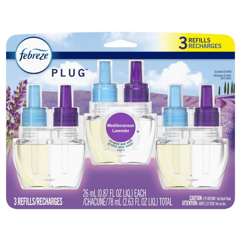 Febreze Plug Mediterranean Lavendar Refill with Fade Defy Technology - 3ct