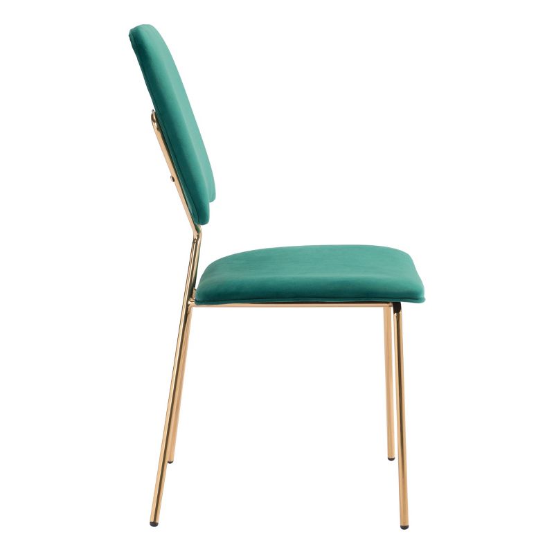Set of 2 Cecilia Dining Chairs Green/Gold - ZM Home