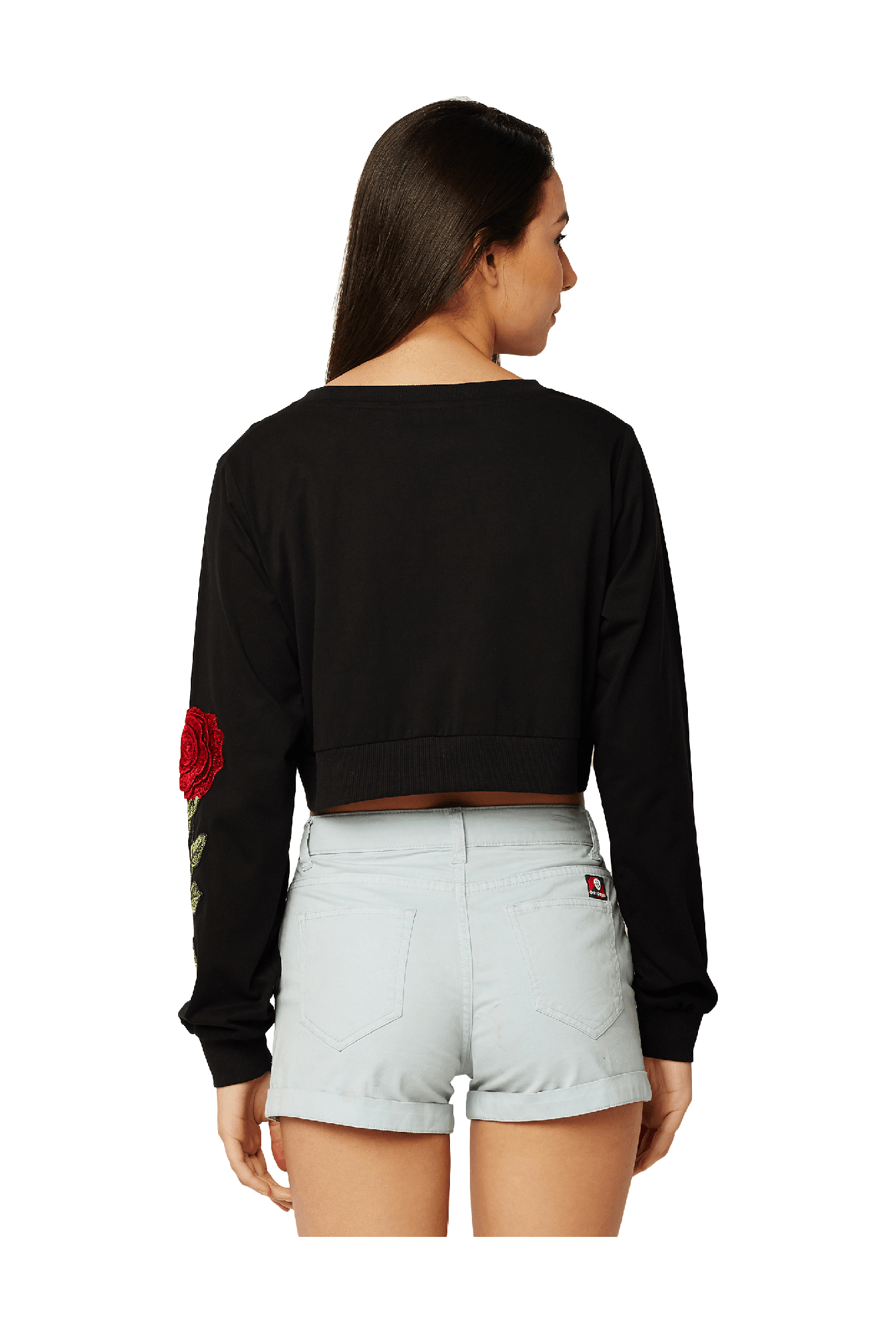 Miss Chase Black Loose Fit Crop Top