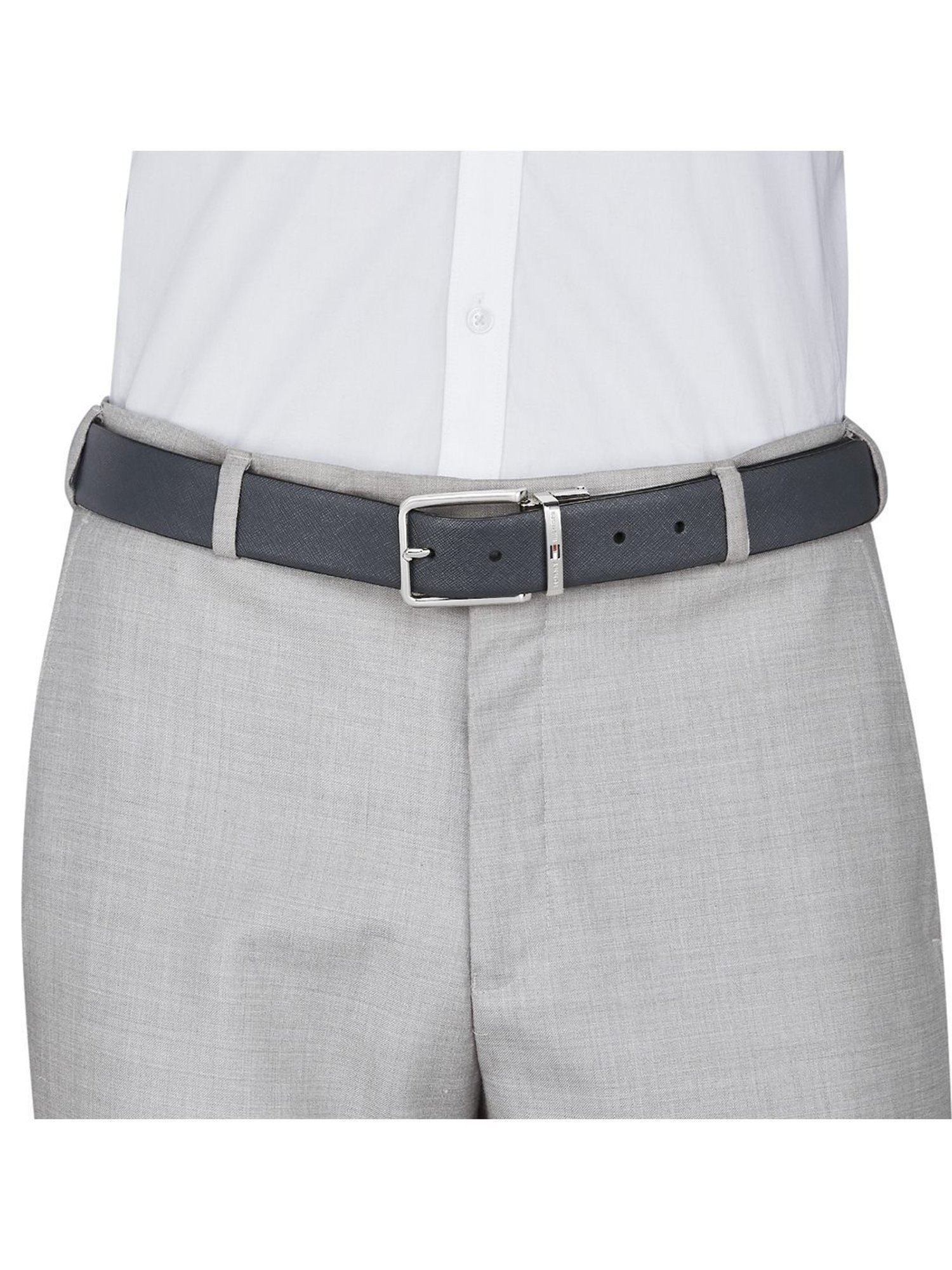 Crusset Black Leather Formal Belt for Men