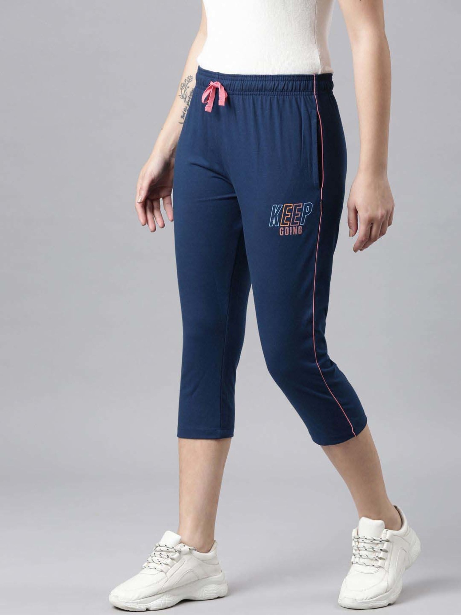 Dixcy Slimz Navy Cotton Graphic Print Capris