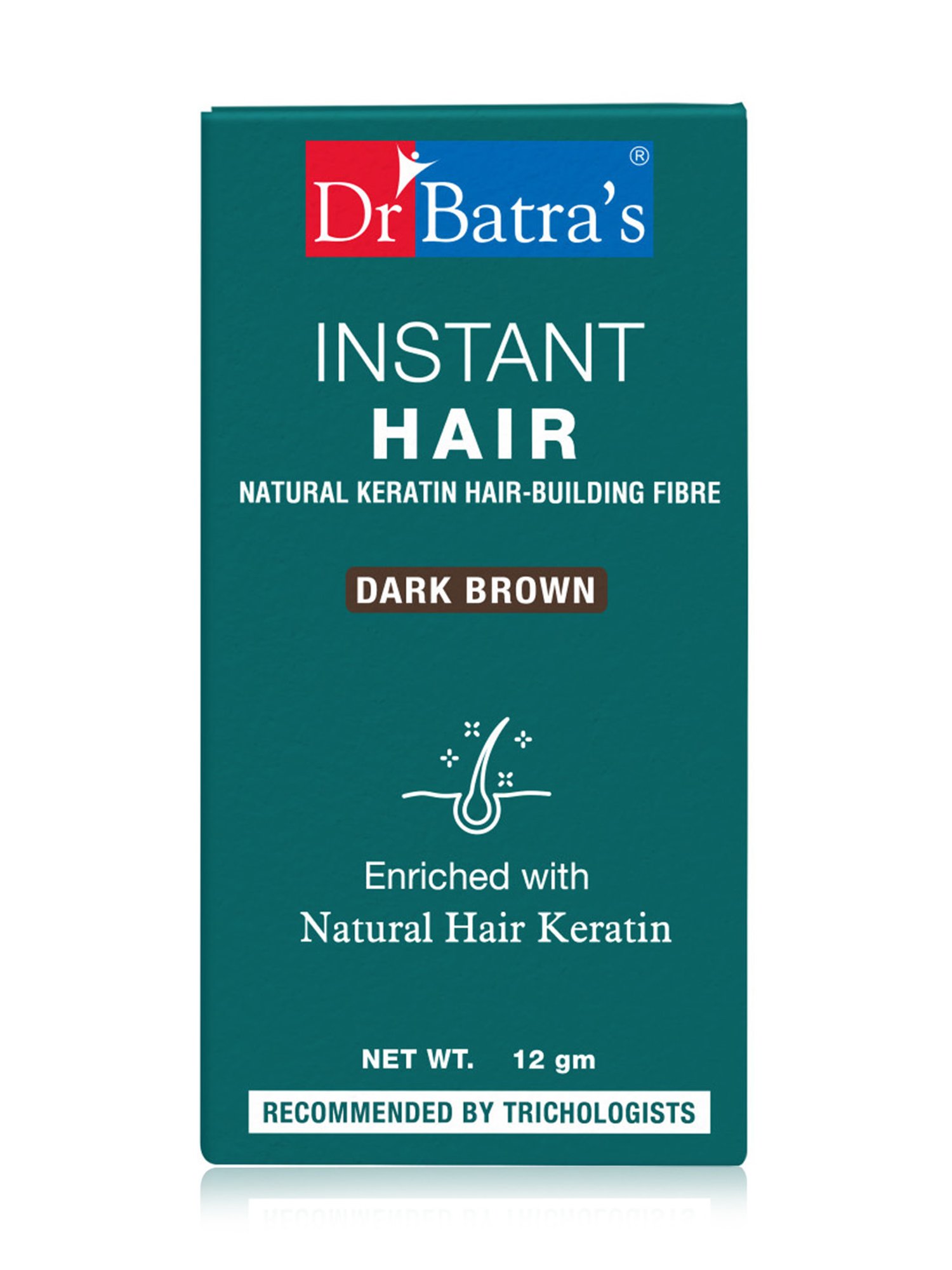 Dr. Batra's Instant Hair Natural Keratin Hair Building Fibre Dark Brown - 12 gm