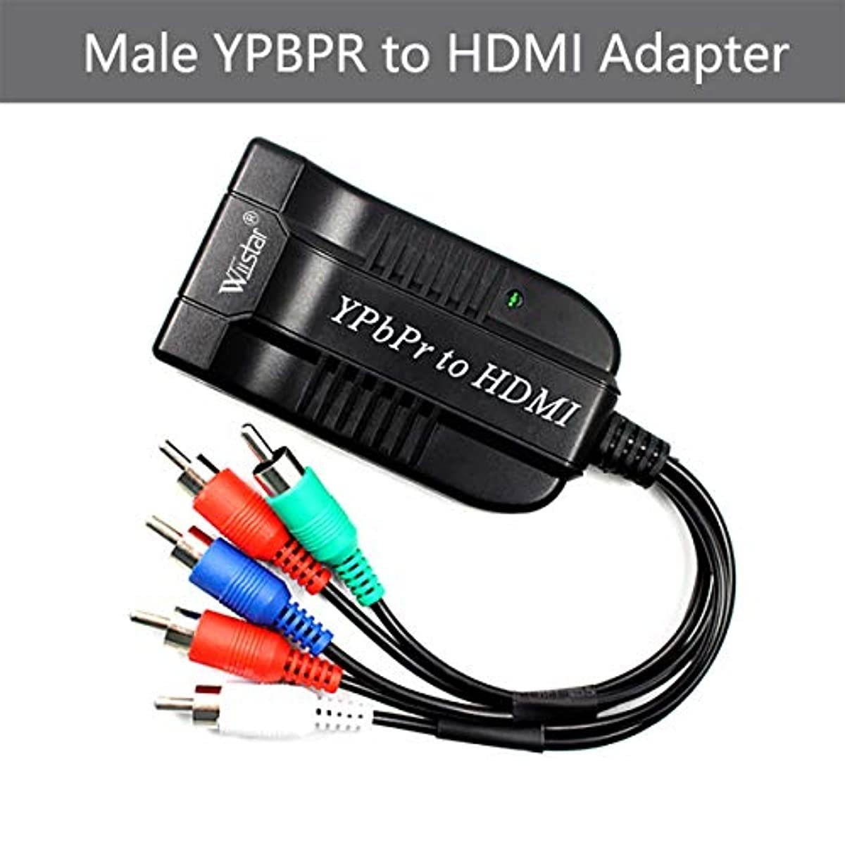 Wiistar Component YPbPr to HDMI Converter Adapter 5RCA Component RGB YPbPr Video +R/L Audio to HDMI Converter Supports 1080P for HDTV Monitor Projector