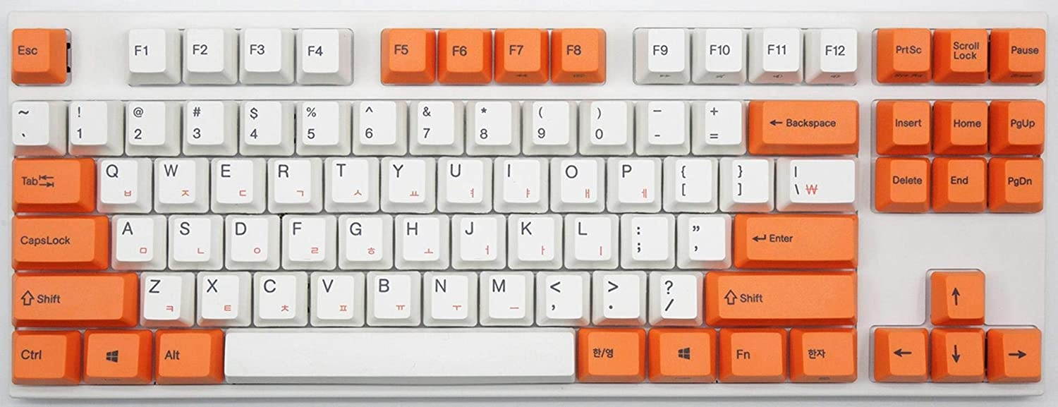 Varmilo VA87M Orange and White TKL Mechanical Keyboard (Cherry MX Blue)