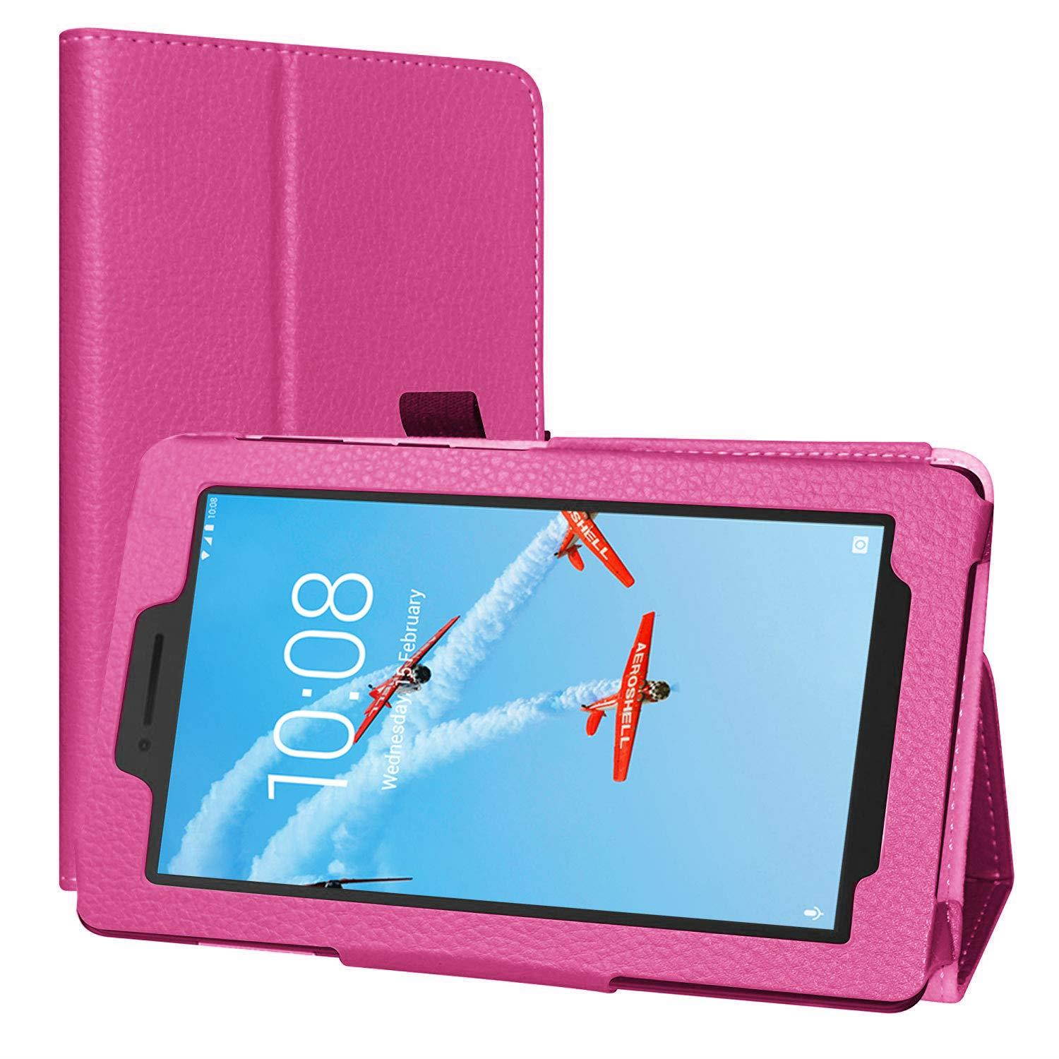 Lenovo Tab E8 Case, EpicGadget Lightweight Cover Folio PU Leather Folding Stand Case for Lenovo E8 8 Inch Tablet 2018 (Pink)