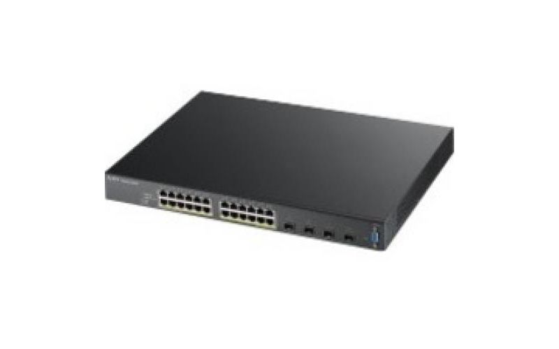ZyXEL XGS2210-28HP 24-port GbE L2 PoE Switch with 10GbE Uplink - 24 Ports - Manageable - 4 Layer Supported - Modular - Twisted Pair, Optical Fiber