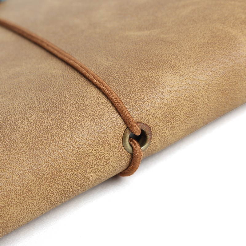 Vintage Leather Cover Notebook Diary Journals Agenda Blank Kraft Paper Sketchbook Handmade Gift Blue