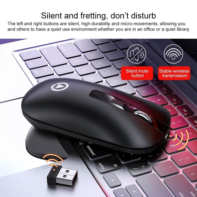 HXSJ Ergonomic Optical Office 2.4G Wireless Gaming Mouse Mice Adjustable 2400 DPI with 6 Buttons for Laptop PC Notebook Computer