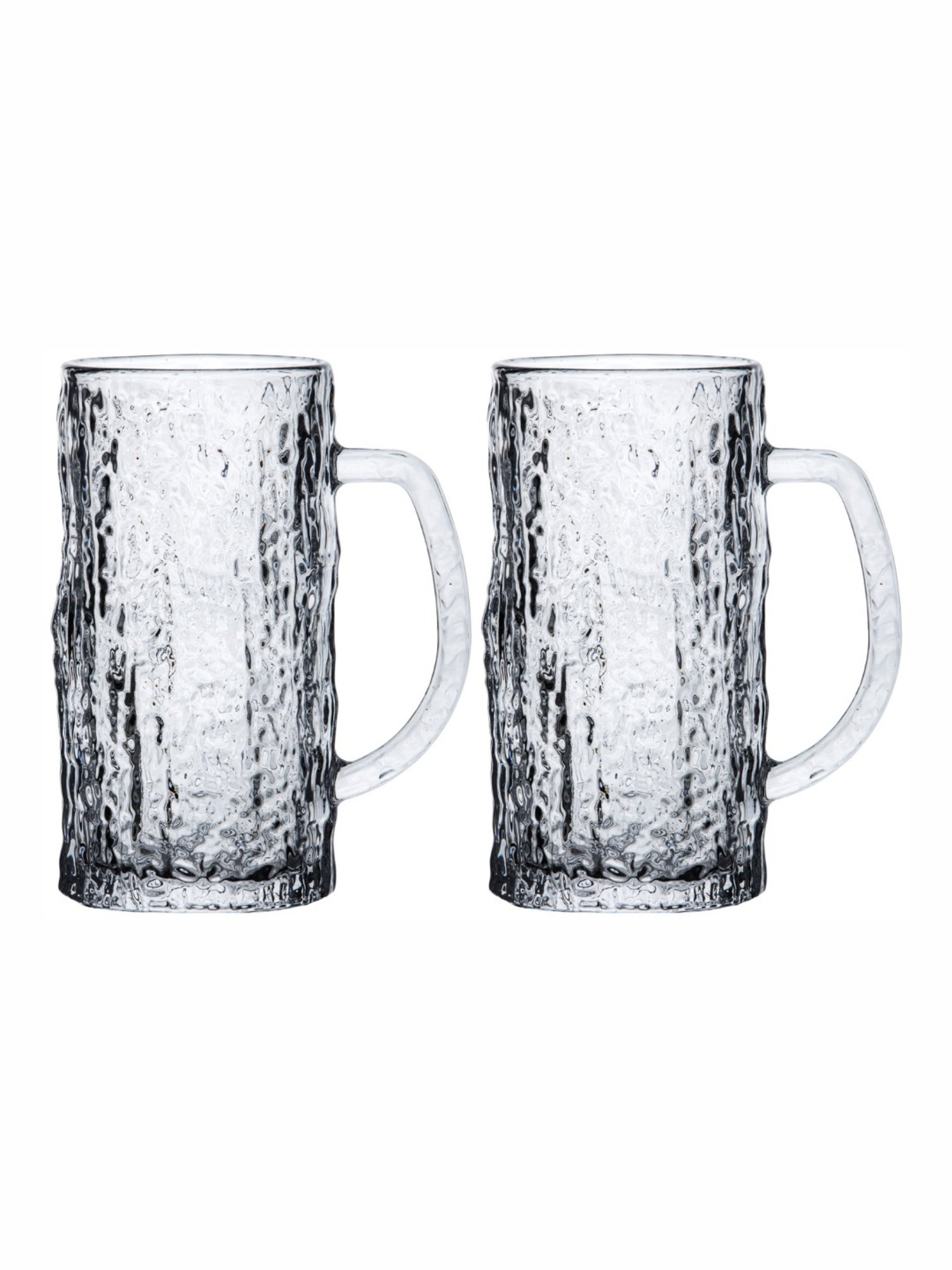 Goodhomes Transparent Glass Beer Mug - Set of 2 (490ml)