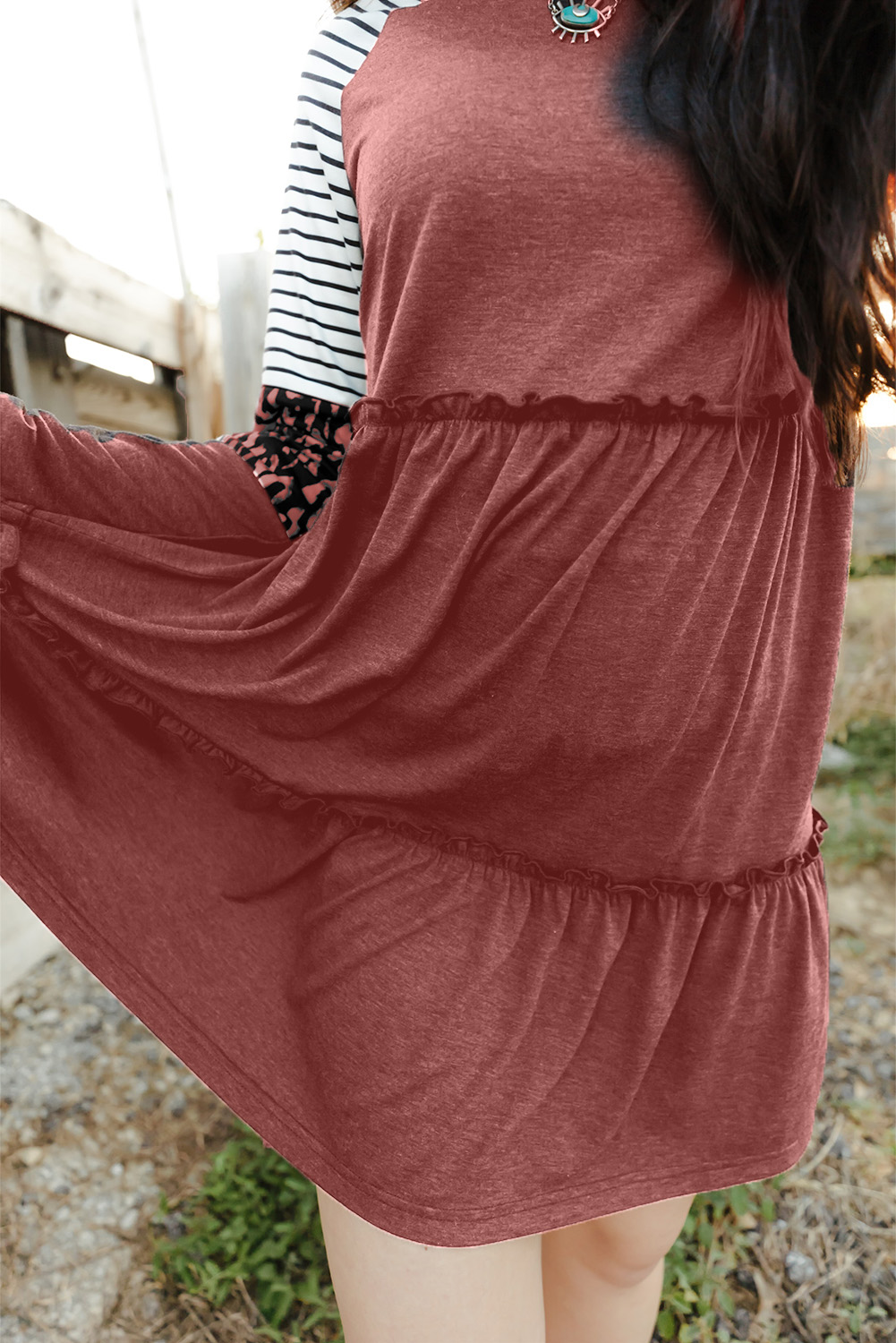 Cheetah Casual Long Sleeve Button Up Shirt Dress