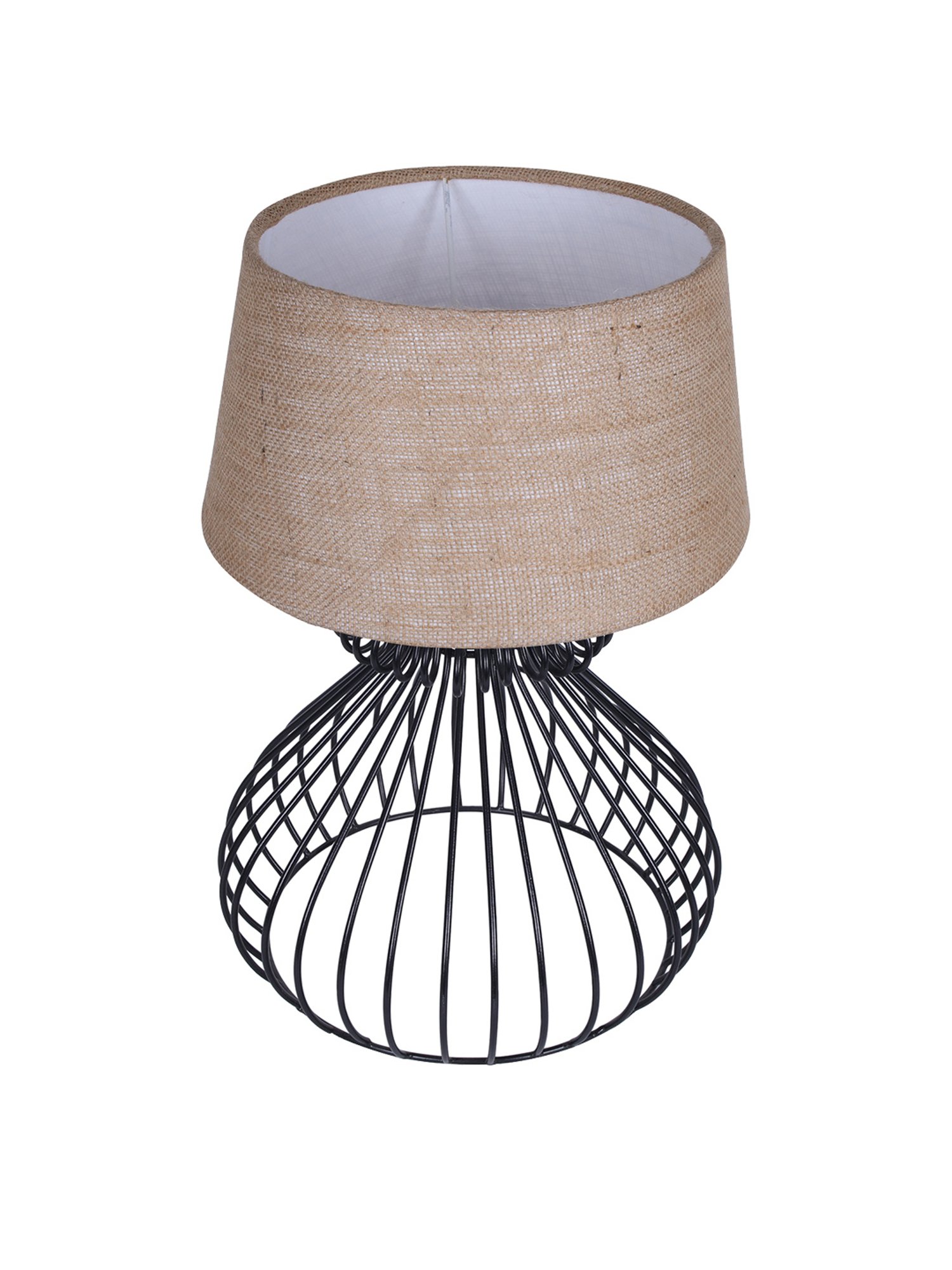 Homesake Brown Minimalist Small Bedside Table Lamp with Hollowed