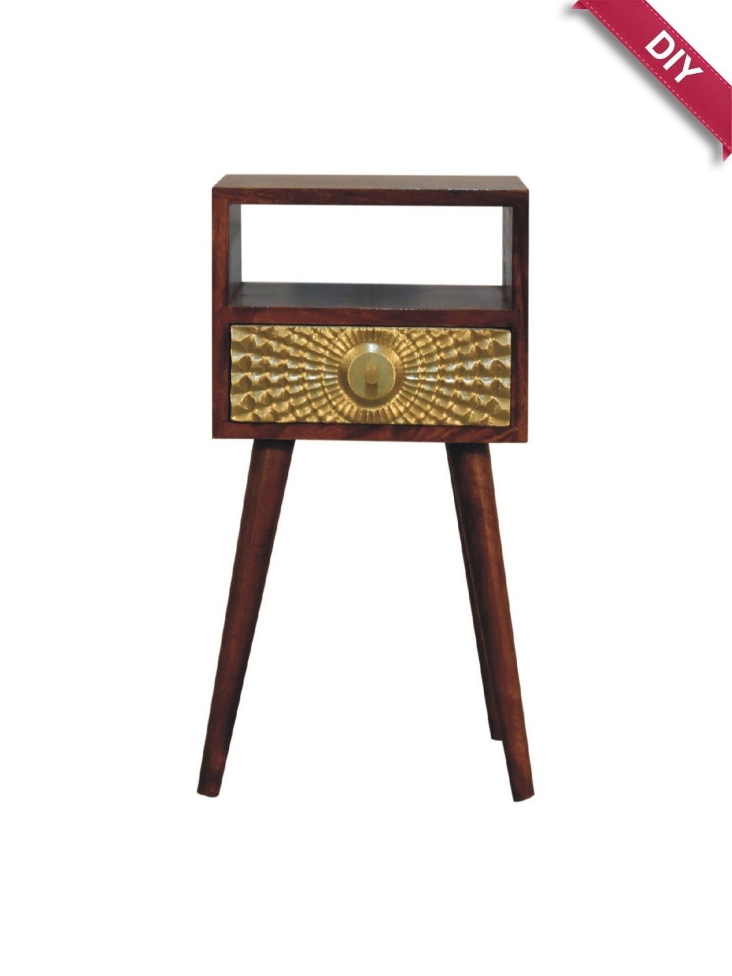 Ikiriya Avina Solid Dark Brown Wood End Table
