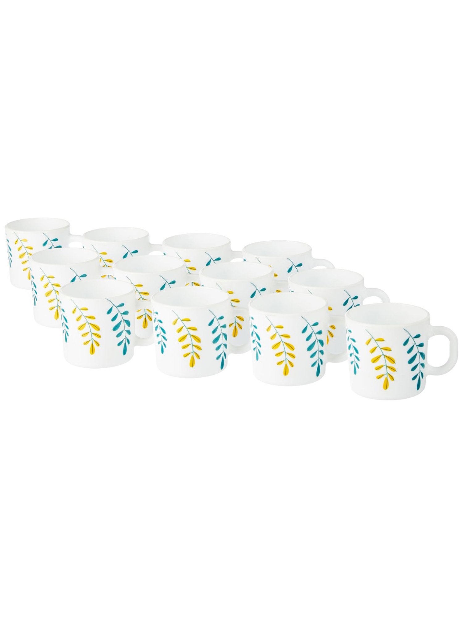 Larah by Borosil Multicolor Ceramic Tea & Coffee Mug - Set of 12 180ml