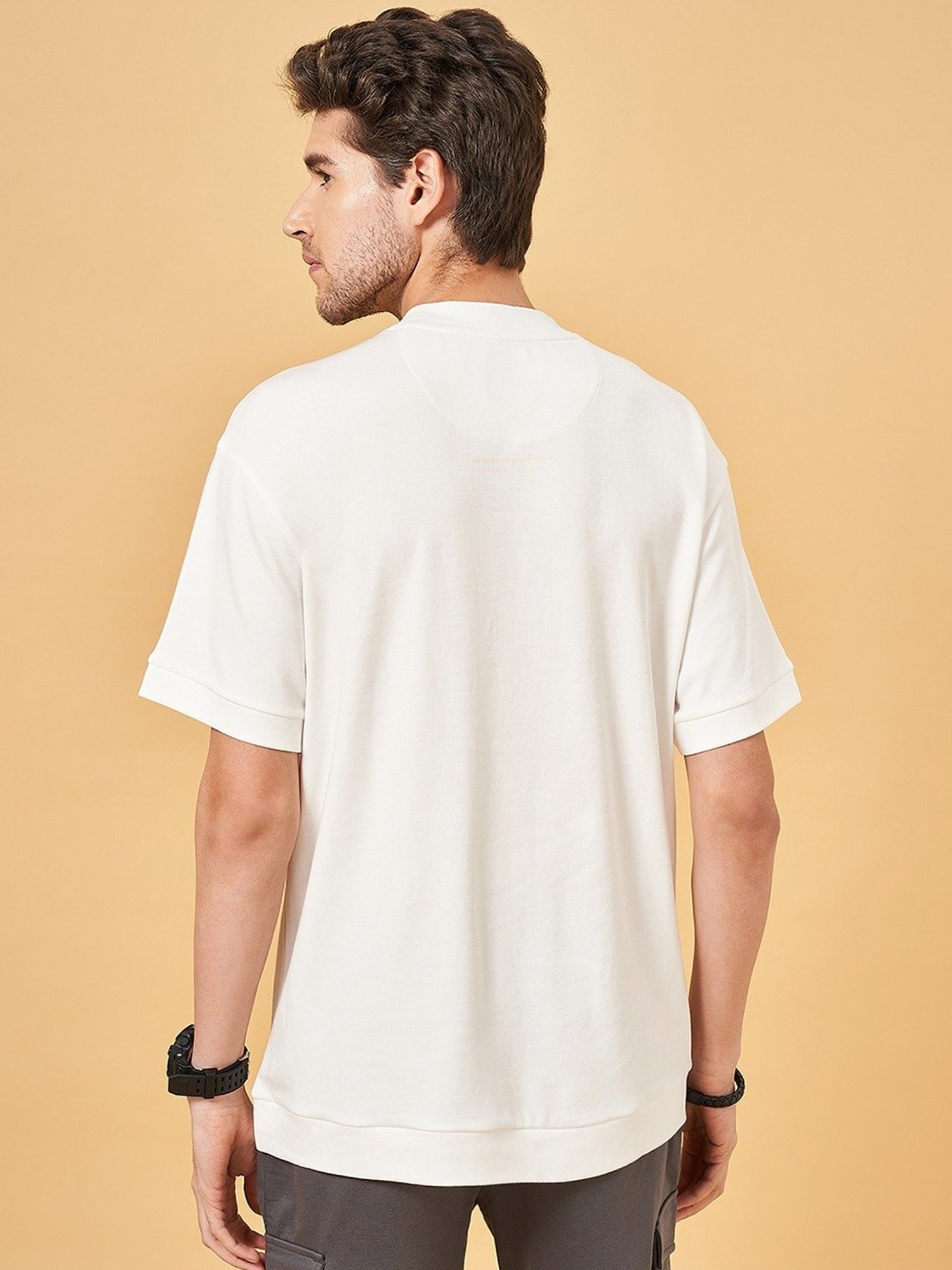 Street 808 By Pantaloons Snow White Boxy Fit T-Shirt